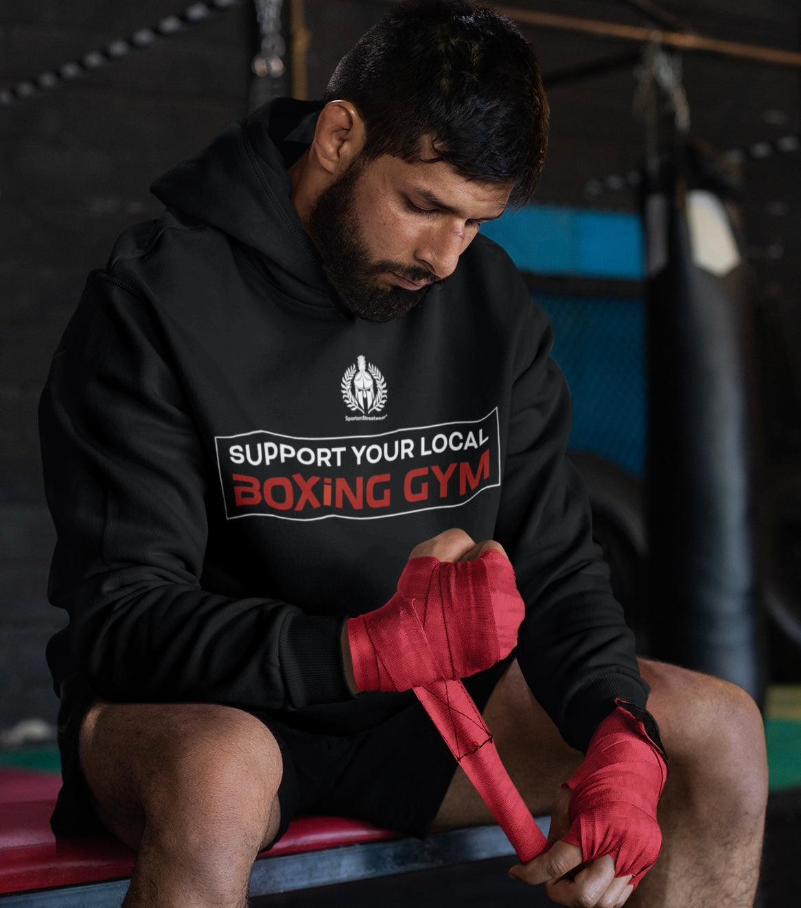 Support Boxing Gym Hoodie - Oversized Organic Hoodie