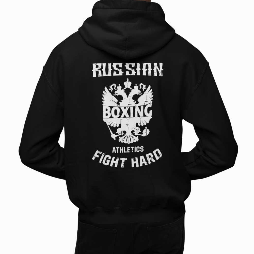 BLUZA Z KAPTUREM RUSSIAN BOXING ATHLETICS Z NADRUKIEM